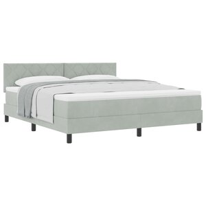 vidaXL Lit à ressorts avec matelas Gris clair 180 x 200 cm Velours