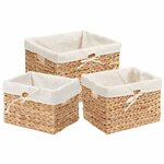 vidaXL Paniers de rangement 3 Pièces Naturel 35 x 30 x 25 cm