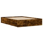 vidaXL Cadre de lit et tiroirs chêne fumé 120x190 cm bois d'ingénierie
