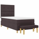 vidaXL Lit à ressorts avec matelas Marron foncé 90 x 200 cm tissu