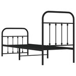 vidaXL Cadre de lit métal sans matelas avec pied de lit noir 75x190 cm