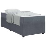 vidaXL Cadre de lit avec matelas Gris foncé 90 x 190 cm tissu