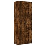 vidaXL Armoire de rangement chêne fumé 70x42 5x225cm bois d'ingénierie