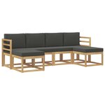 vidaXL Ensemble de canapés d'extérieur 6 Pièces Blanc et anthracite