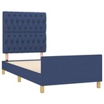 vidaXL Cadre de lit avec tête de lit Bleu 100 x 200 cm Tissu