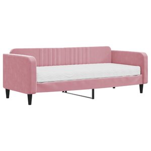 vidaXL Lit de jour avec matelas rose 90x200 cm velours