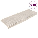 vidaXL Tapis d'escalier autocollants 30 Pièces 65x21x4 cm Berber