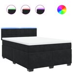 vidaXL Sommier à lattes de lit et matelas Noir 160x200 cm Velours
