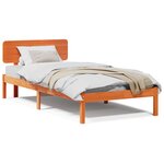 vidaXL Cadre de lit avec tête de lit Marron Ciré 75x190 cm Bois de pin massif