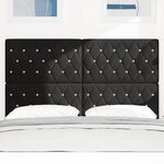 vidaXL Tête de Lit LED avec des lumières à LED Noir 144 cm Velours