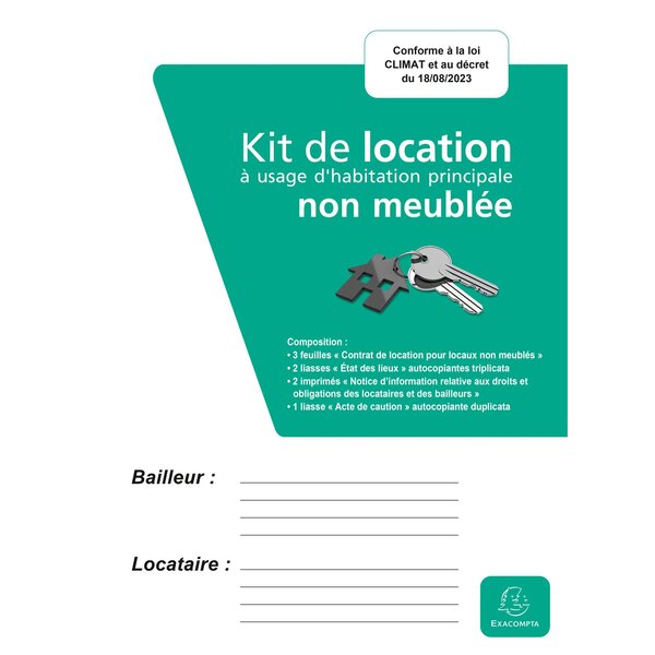 Kit Location Non Meublée - Vert - X 10 - Exacompta