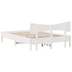 vidaXL Cadre de lit sans matelas blanc 135x190 cm bois de pin massif
