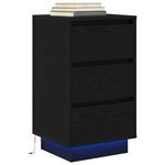vidaXL Table de chevet avec lumières LED noir 38x34x65 cm