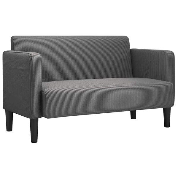 vidaXL Canapé causeuse gris foncé 109 cm tissu velours côtelé