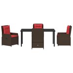 vidaXL Ensemble de salle à manger pour jardin 5 Pièces Marron Poly rotin