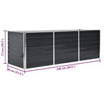 vidaXL Lit surélevé de jardin Anthracite 240x80x77 cm Acier galvanisé