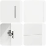 vidaXL Buffet avec étagère FLORIN Blanc brillant 88 5 x 30 5 x 55 5 cm