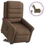 vidaXL Fauteuil inclinable électrique marron tissu
