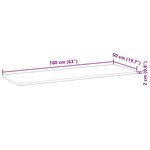 vidaXL Dessus de bureau non traité 160x50x2 cm bois d'acacia massif