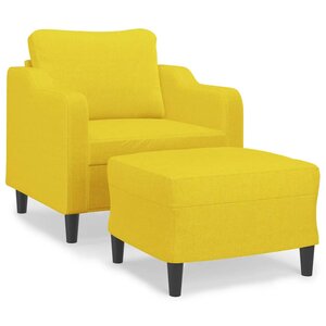 vidaXL Fauteuil avec repose-pied Jaune clair 60 cm Tissu