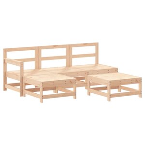 vidaXL Salon de jardin 5 Pièces bois massif de pin