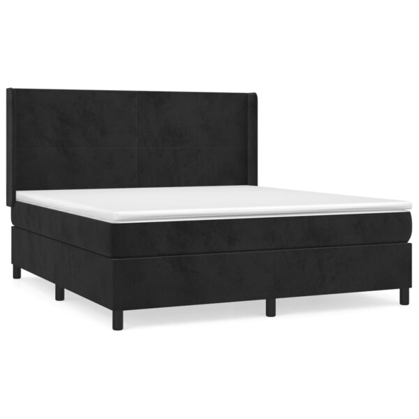vidaXL Sommier à lattes de lit avec matelas Noir 180x200 cm Velours
