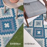 Tapis extérieur terrasse réversible - Tapis de jardin imperméable et résistant UV - Mia - Bleu - 150x240 cm - HOMESCAPES