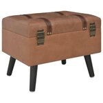 Banquette pouf tabouret meuble tabouret de rangement 40 cm marron synthétique 3002173