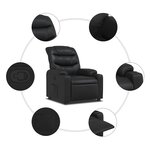 vidaXL Fauteuil inclinable Noir Similicuir
