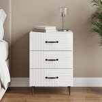 vidaXL Cabinet de chevet avec tiroir Blanc brillant 43 x 41 x 66 5 cm