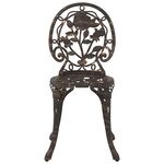 Set de Bistro de Jardin 3 Pièces en Aluminium Couleur Bronze