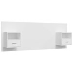 vidaXL Tête de lit avec armoires Blanc Bois d’ingénierie