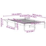 vidaXL Cadre de lit avec tables de chevet Blanc 120 x 190 cm Blanc