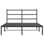 vidaXL Cadre de lit métal avec tête de lit noir 135x190 cm