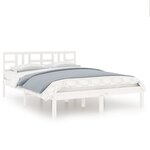 vidaXL Cadre de lit Blanc Bois massif 140x200 cm