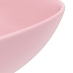 vidaXL Lavabo de salle de bain Céramique Rose mat Rond