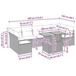 vidaXL Ensemble de canapé de jardin avec coussin 8 Pièces Noir  Marron