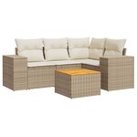 vidaXL Salon de jardin avec coussins 5 Pièces beige résine tressée