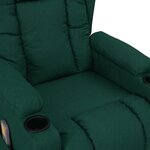 vidaXL Fauteuil de massage Vert foncé Tissu