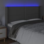 vidaXL Tête de lit à LED Gris 203x16x118/128 cm Similicuir