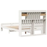 vidaXL Lit bibliothèque sans matelas blanc 135x190 cm bois pin massif