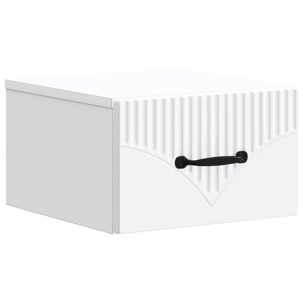 vidaXL Cabinet de chevet mural avec tiroir Blanc 34 5 x 33 x 20 cm