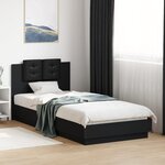 vidaXL Cadre de lit avec LED sans matelas noir 90x200 cm