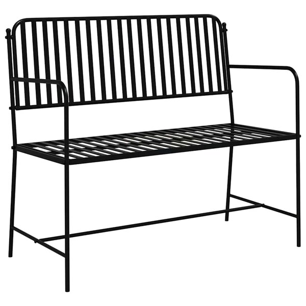 vidaXL Banc de jardin 2 -Seater 103 5 x 51 5 x 90 cm Acier Noir