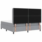 vidaXL Lit à ressorts avec matelas Gris clair 180 x 200 cm tissu