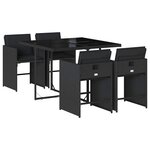 vidaXL Ensemble à manger de jardin coussins 5Pièces Noir Résine tressée