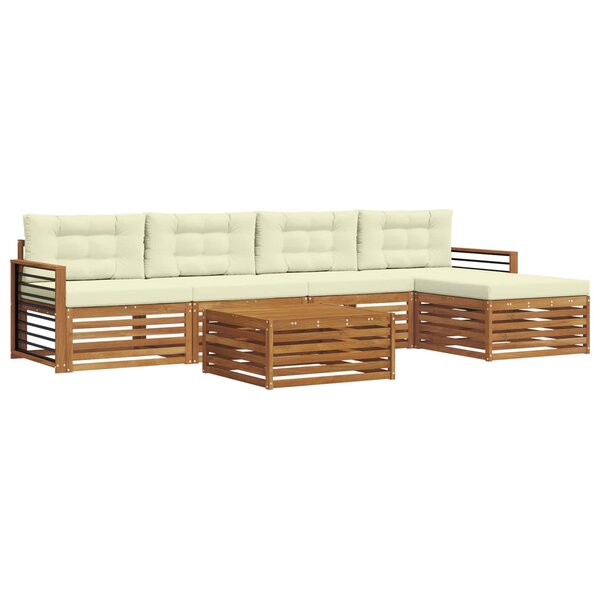 vidaXL Ensemble de canapés d'extérieur 6 pc Naturel et Crème
