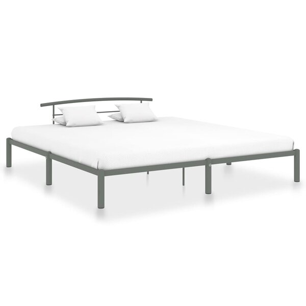 vidaXL Cadre de lit Gris Métal 200 x 200 cm