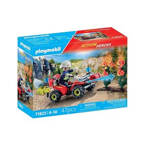 PLAYMOBIL 71825 - Pompier avec quad et deux arbustes enflammés