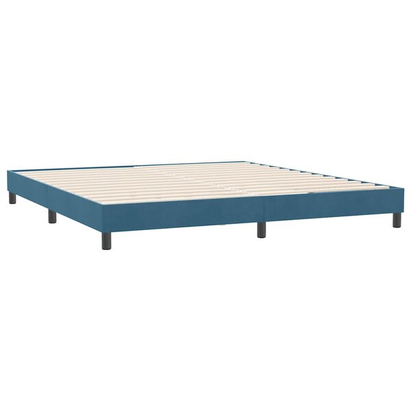 vidaXL Cadre de lit sans matelas bleu foncé 180x220 cm velours